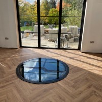 Automated Circular Glass Wine Cellar Door (Fulwood)